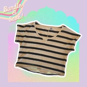 Comfy Relaxed Fit Striped Crop Top
